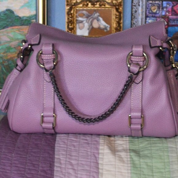 Dooney & Bourke Small Mauve Satchel Bag Purse EUC - Picture 2 of 9